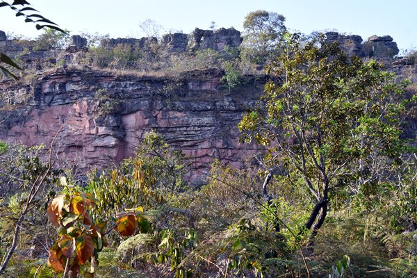 Rotswand in Chapada dos Guimarães, Brazilië