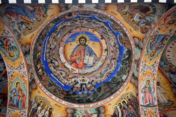 Prachtig schilderwerk in het Rila klooster