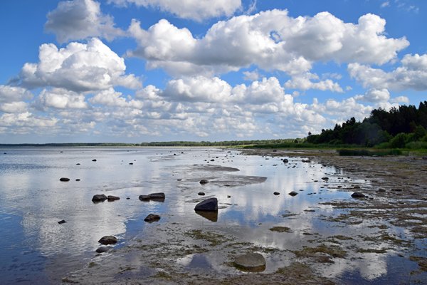De kust bij Laugu op Saaremaa, Estland