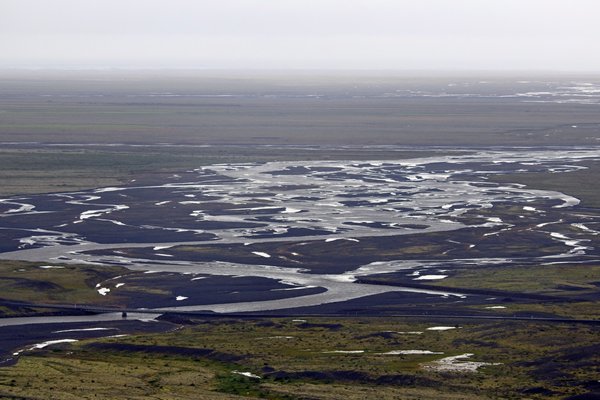 Afvoer van het smeltwater van de Skaftafelljökull gletsjer