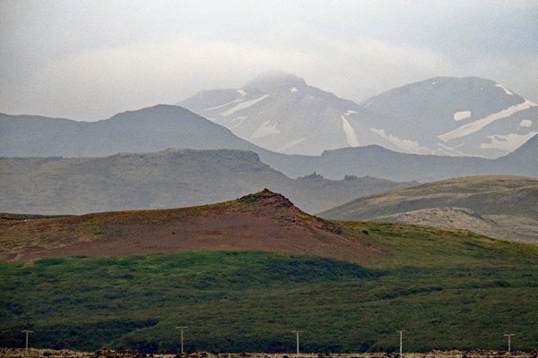 De Myrdalsjökull gletsjer in de verte