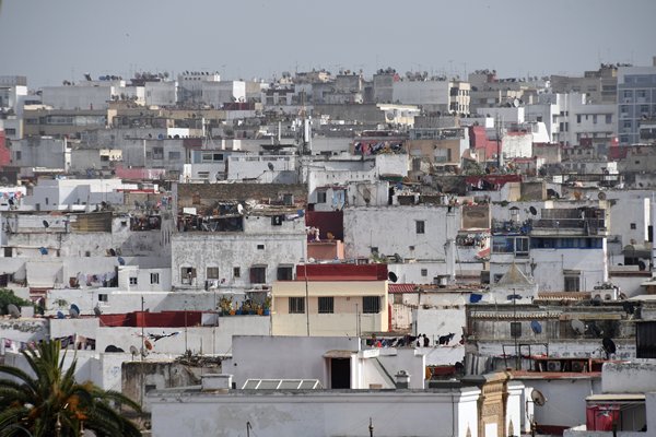 Witte huizen in Rabat, Marokko