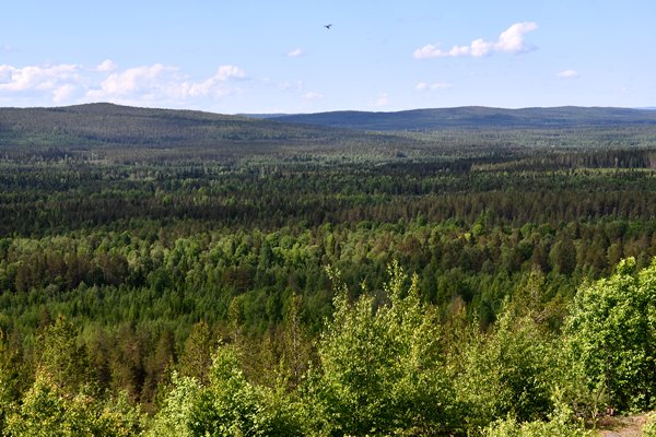 Uitzicht bij Fort Rödberget, Boden, Noord Zweden