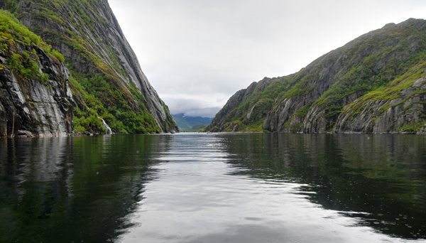 Smal gedeelte van het Trollfjord, Lofoten