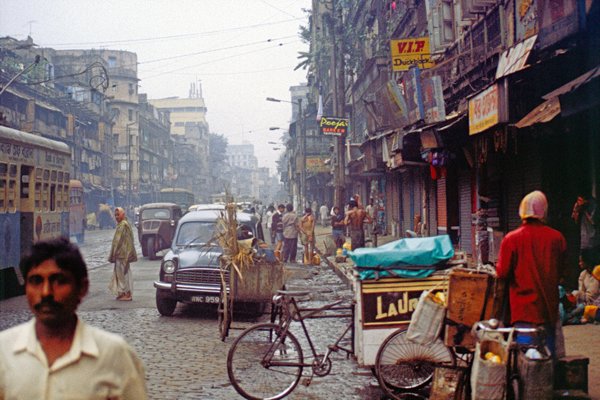 Straatbeeld Calcutta.